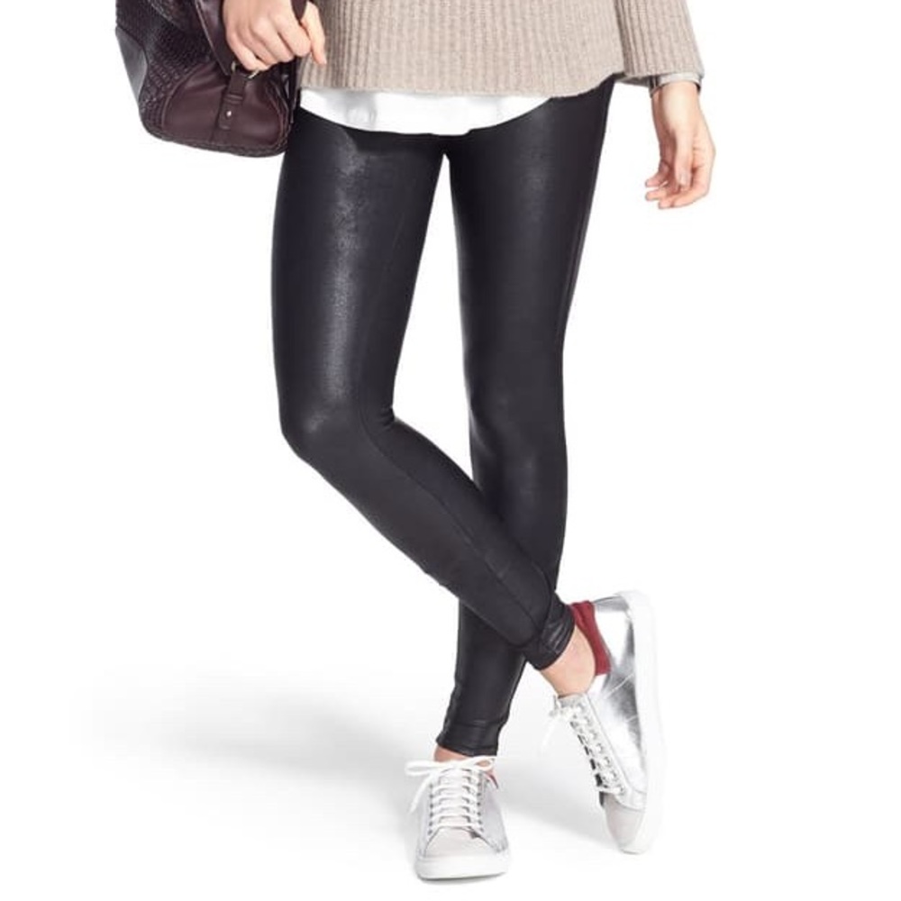 SPANX Faux Leather Leggings size Petite M